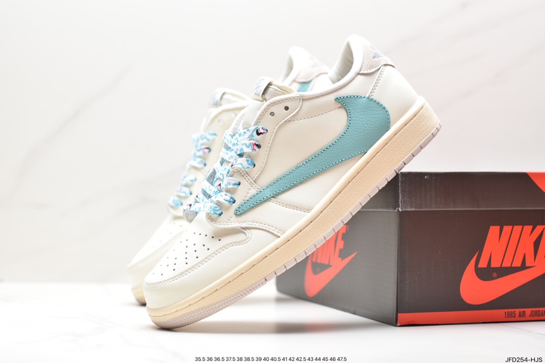 170 fragment design x Travis Scott x Nike Air Jordan 1 Low OG SP”Black/Green Toe“AJ1乔丹一代篮球鞋 DM7866-102