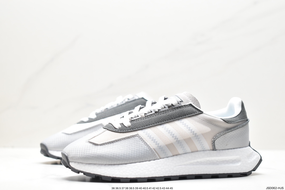 200 adidas Racing E5 Boost Prototype 速度轻盈复古系列百搭透气运动慢跑鞋 IE0484