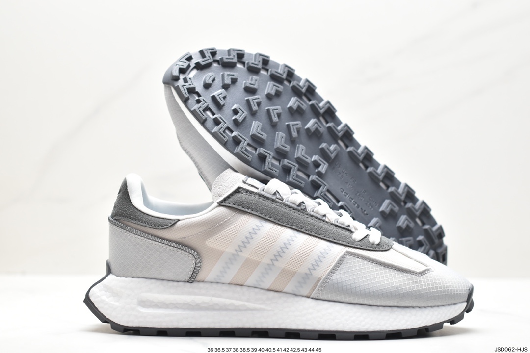 200 adidas Racing E5 Boost Prototype 速度轻盈复古系列百搭透气运动慢跑鞋 IE0484