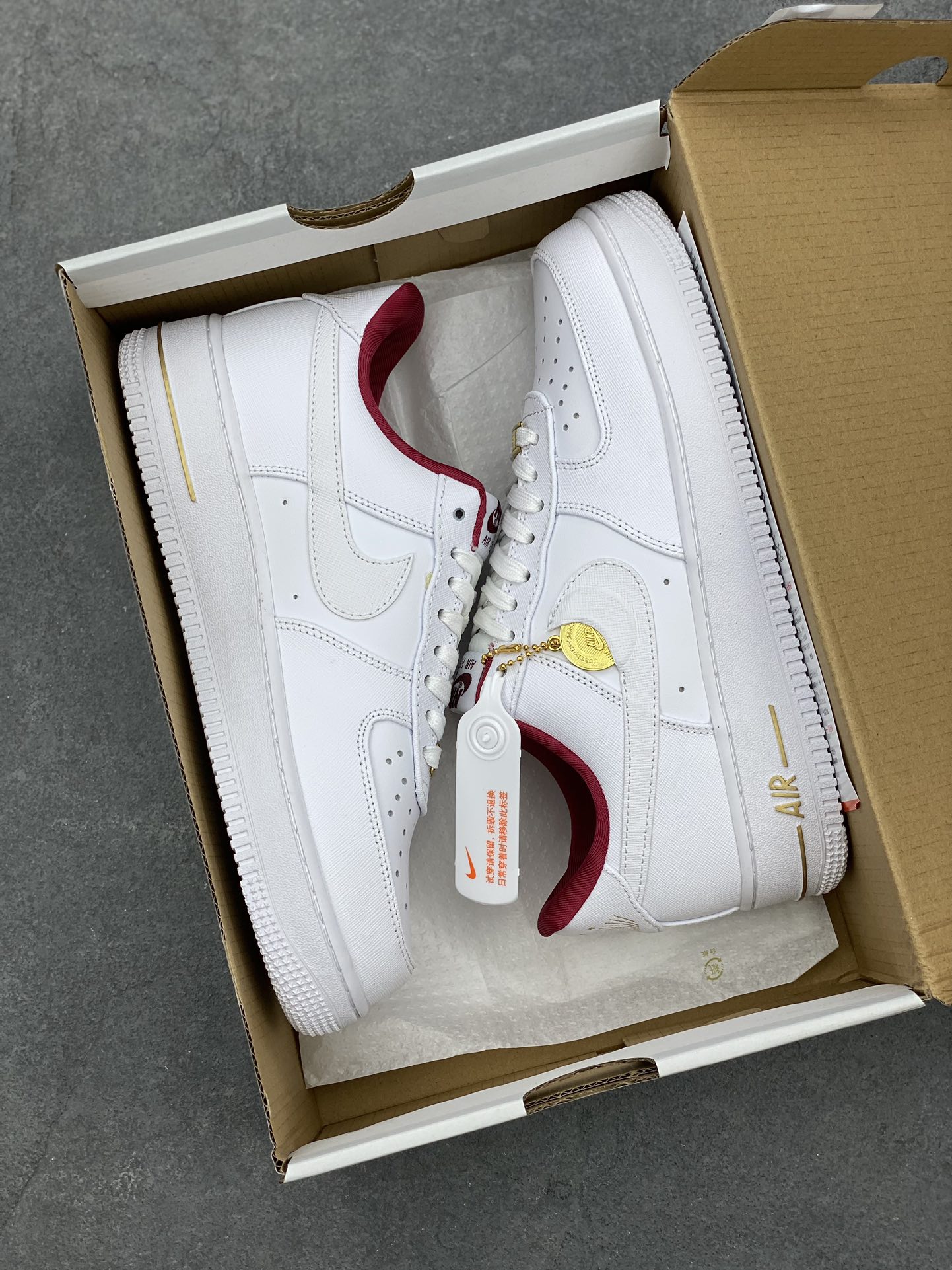 Nike Air Force 1 Low White/Burgundy Casual Sneakers DV7584-100 9 i1689618012 1996 8