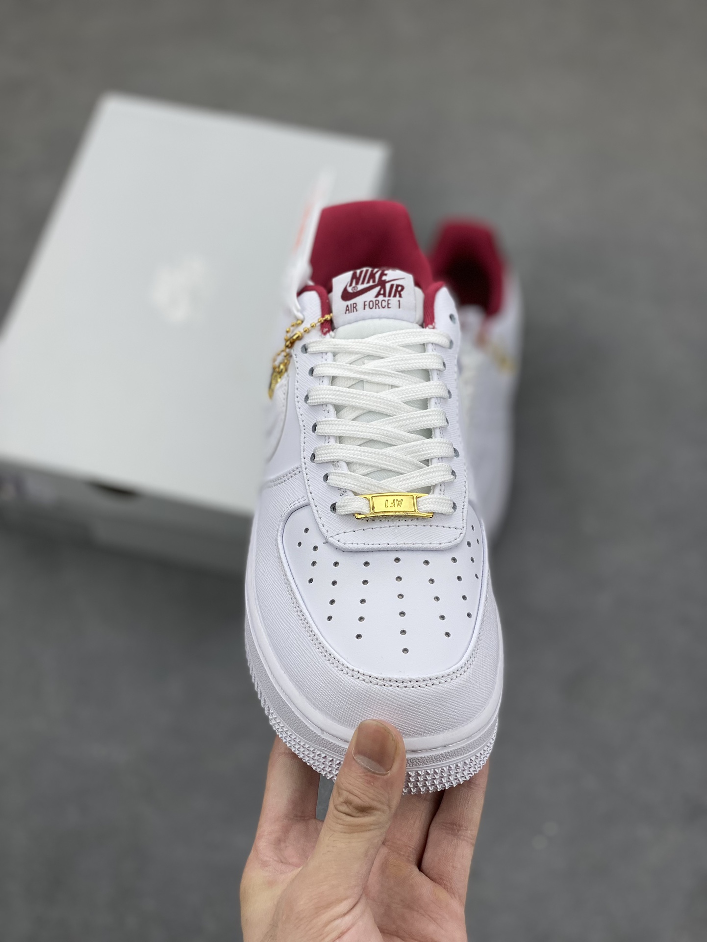 Nike Air Force 1 Low White/Burgundy Casual Sneakers DV7584-100 2 i1689618012 3276 1
