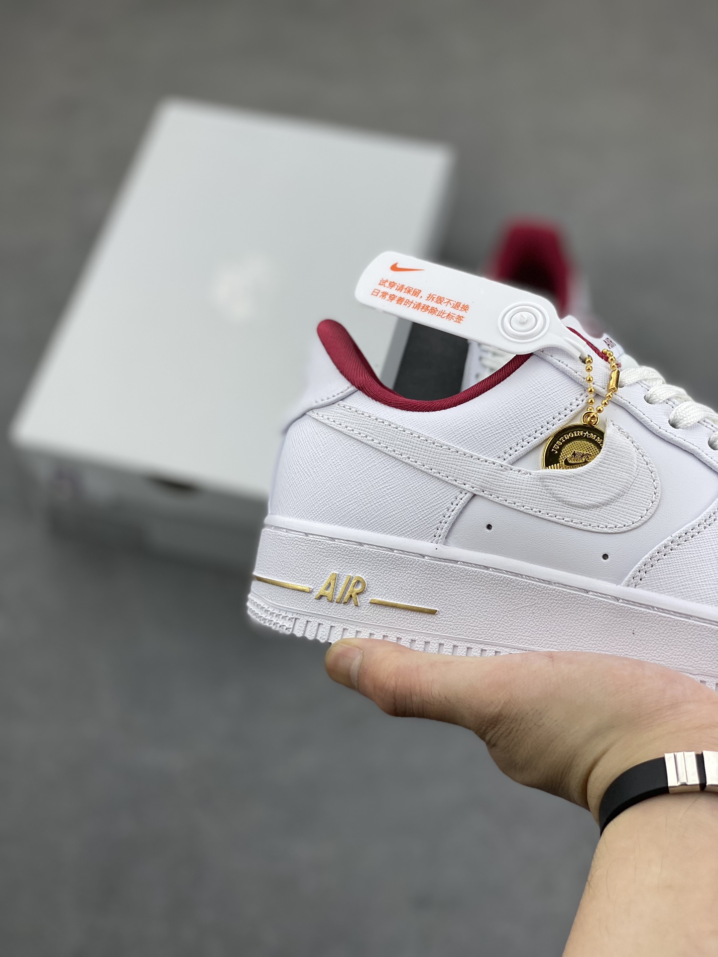 Nike Air Force 1 Low White/Burgundy Casual Sneakers DV7584-100 5 i1689618012 7179 4