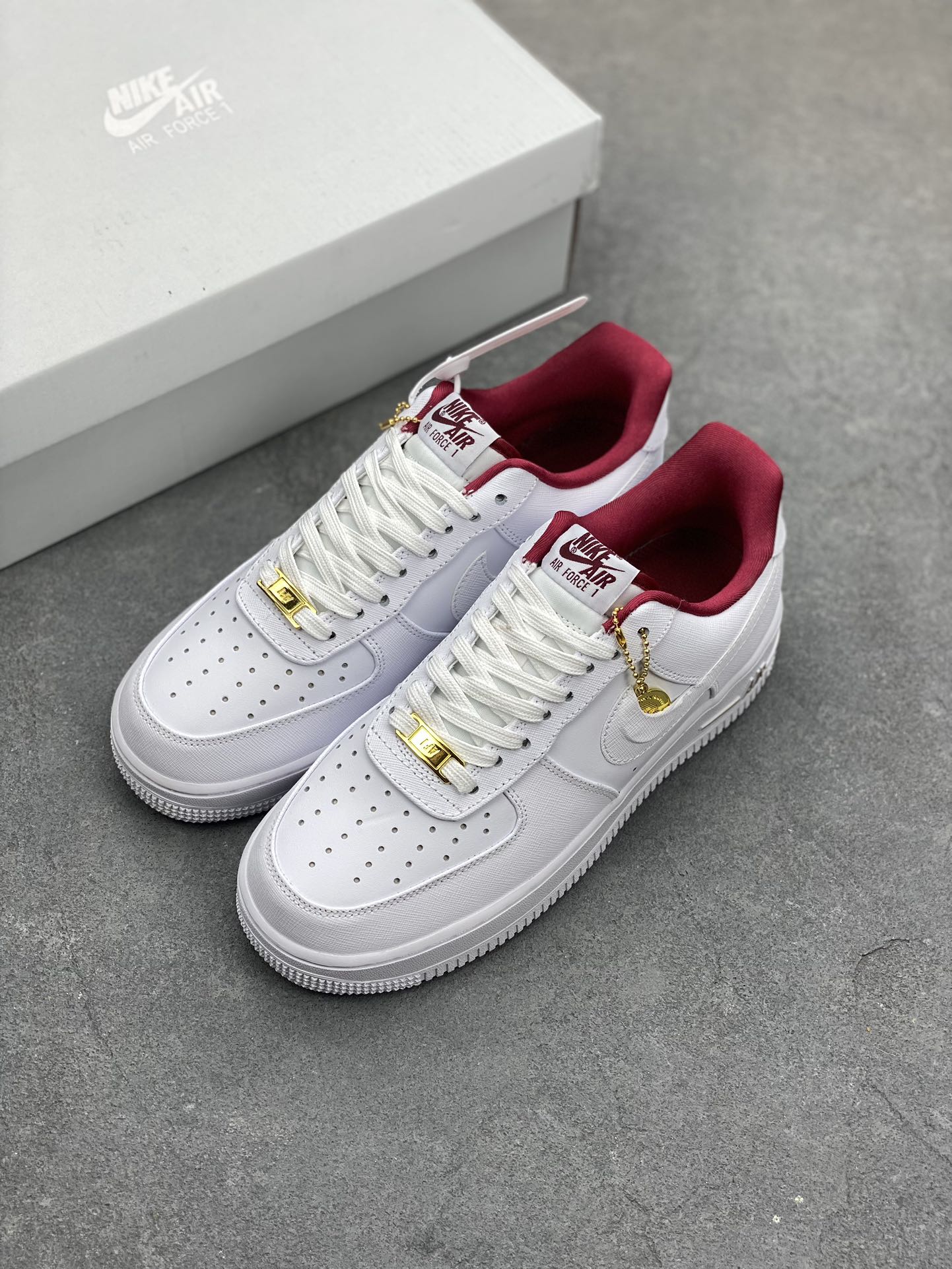 Nike Air Force 1 Low White/Burgundy Casual Sneakers DV7584-100 8 i1689618012 7608 7