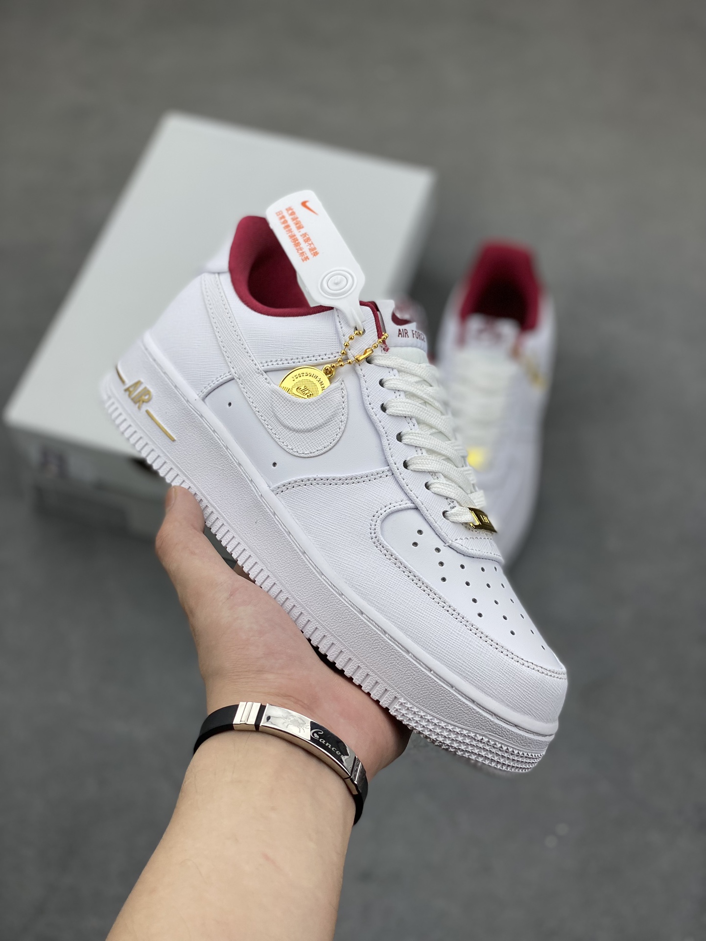 Nike Air Force 1 Low White/Burgundy Casual Sneakers DV7584-100 1 i1689618012 8470 0