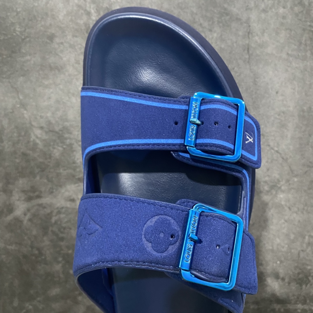 LV Trainer latest series oblique thick-soled slide sandals