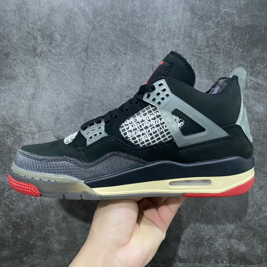 450 【外贸版本】Off-White x Air Jordan AJ4 Retro'Cream/Sail'“OW联名蝉翼黑灰红”鞋款 CV9388-001