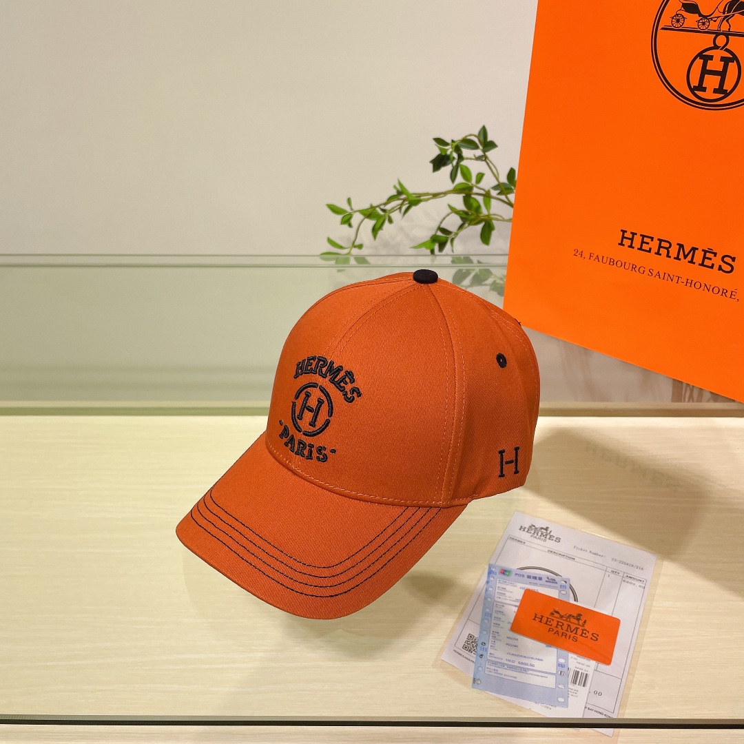 Hermes爱马仕拼色H最新款原单棒球帽