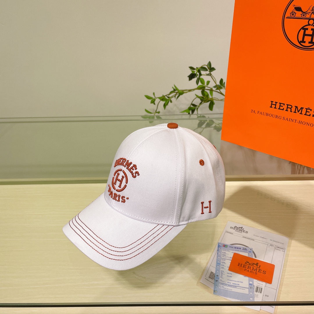 Hermes爱马仕拼色H最新款原单棒球帽