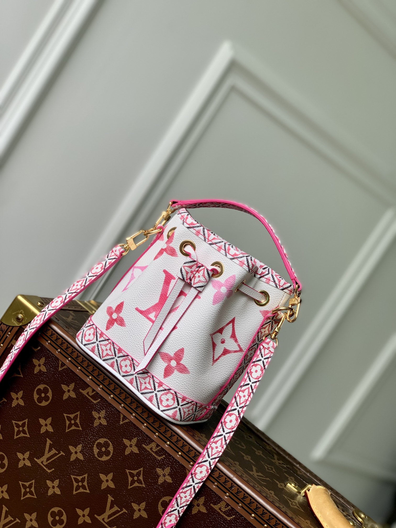 Louis Vuitton LV Nano Noe Bags Handbags Pink Canvas Summer Collection M82386