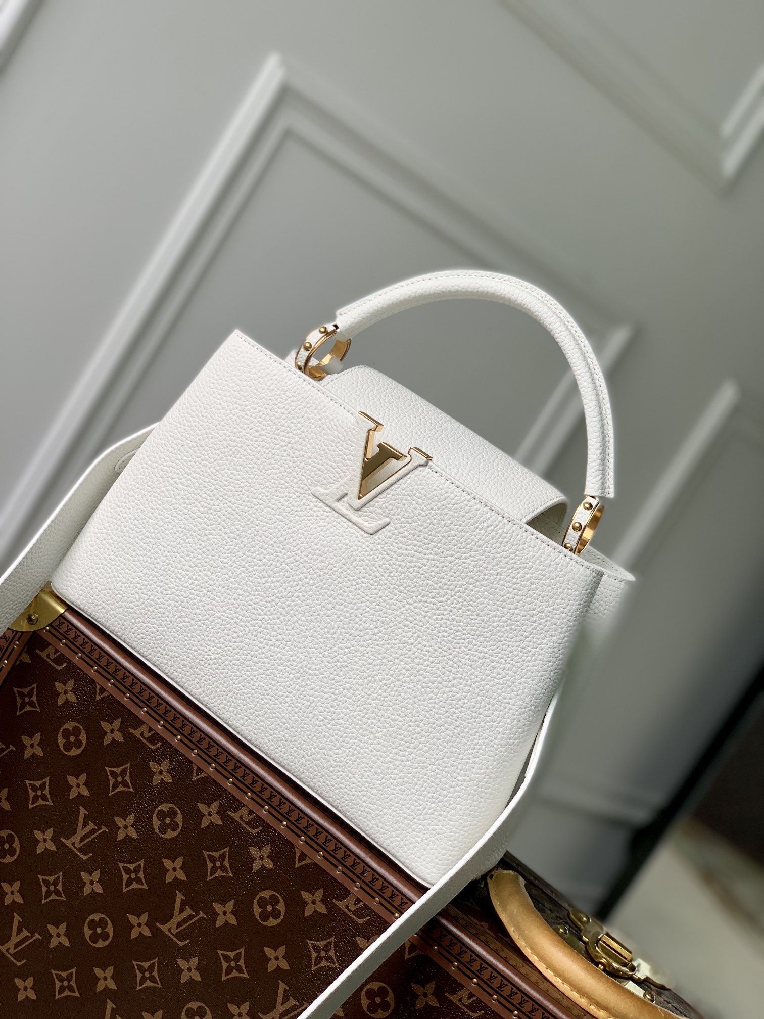 Louis Vuitton LV Capucines Bags Handbags White Calfskin Cowhide M23456