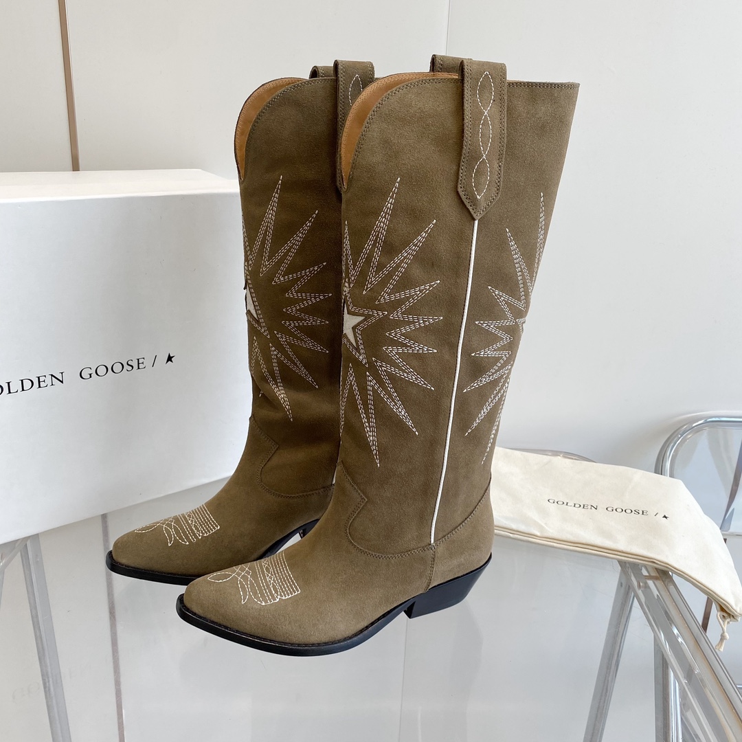 Golden Goose22 Retro National Embroidered Knight Boots: Original Design Style and Travel Comfort - 图片 2