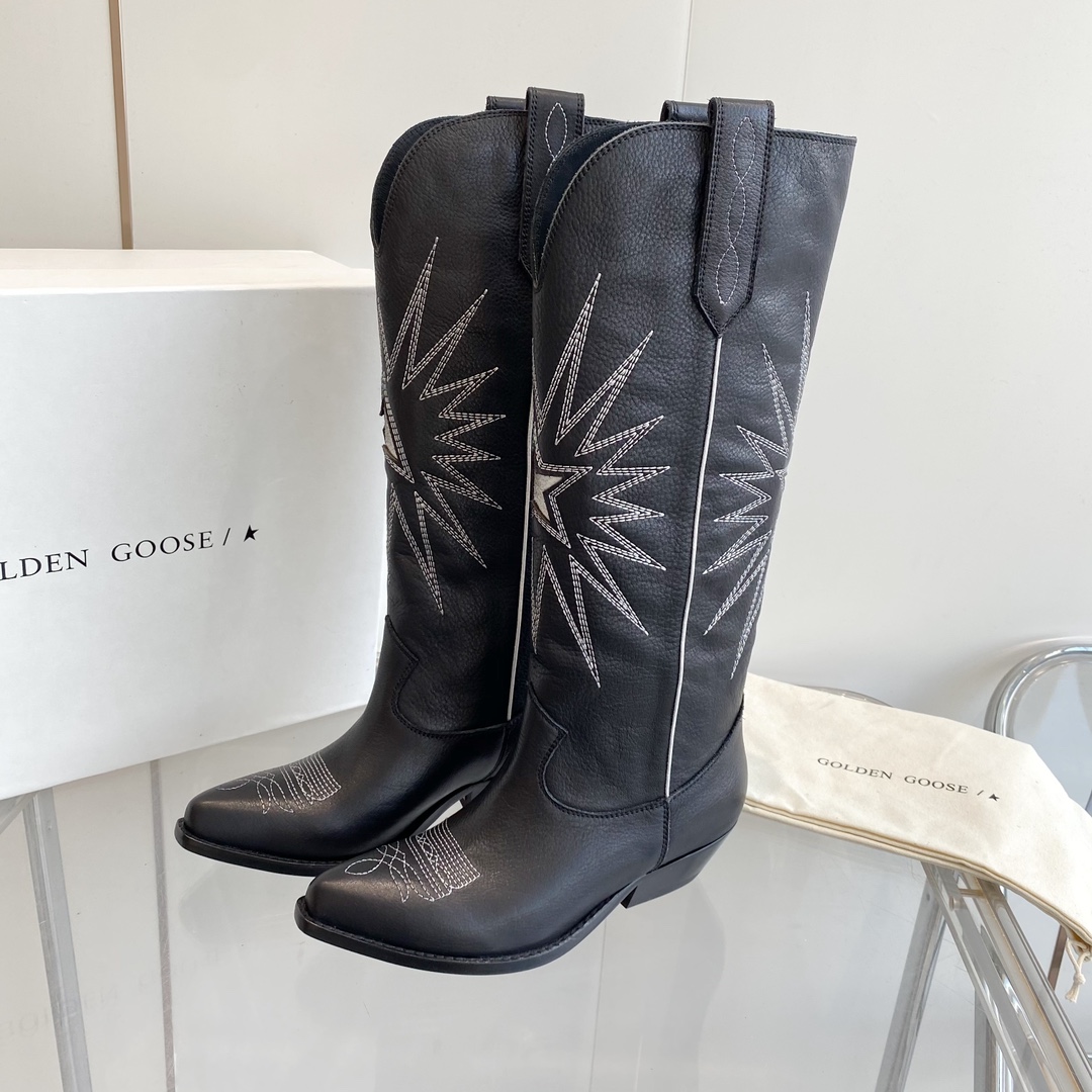 Golden Goose22 Retro National Knight Boots with Embroidery: Original Design and Quality Materials - 图片 2