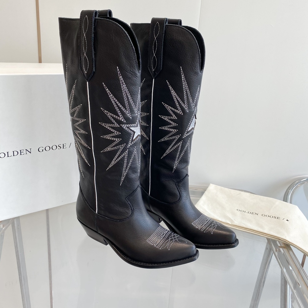 Golden Goose22 Retro National Knight Boots with Embroidery: Original Design and Quality Materials - 图片 3