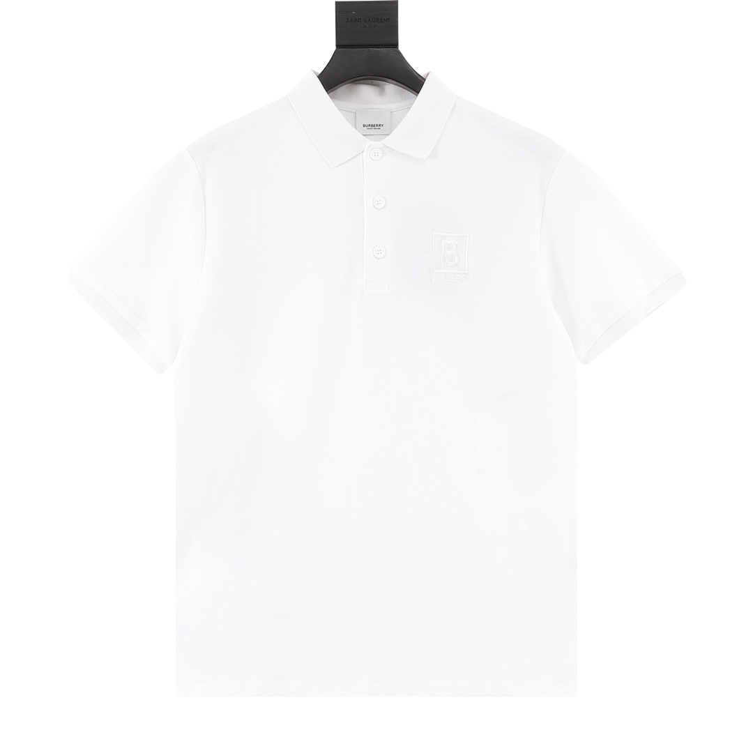 Polo de manga corta con bordado de la letra B en el pecho de Burberry/巴宝莉 23SS. La tela utiliza piqué especial de 220g,…