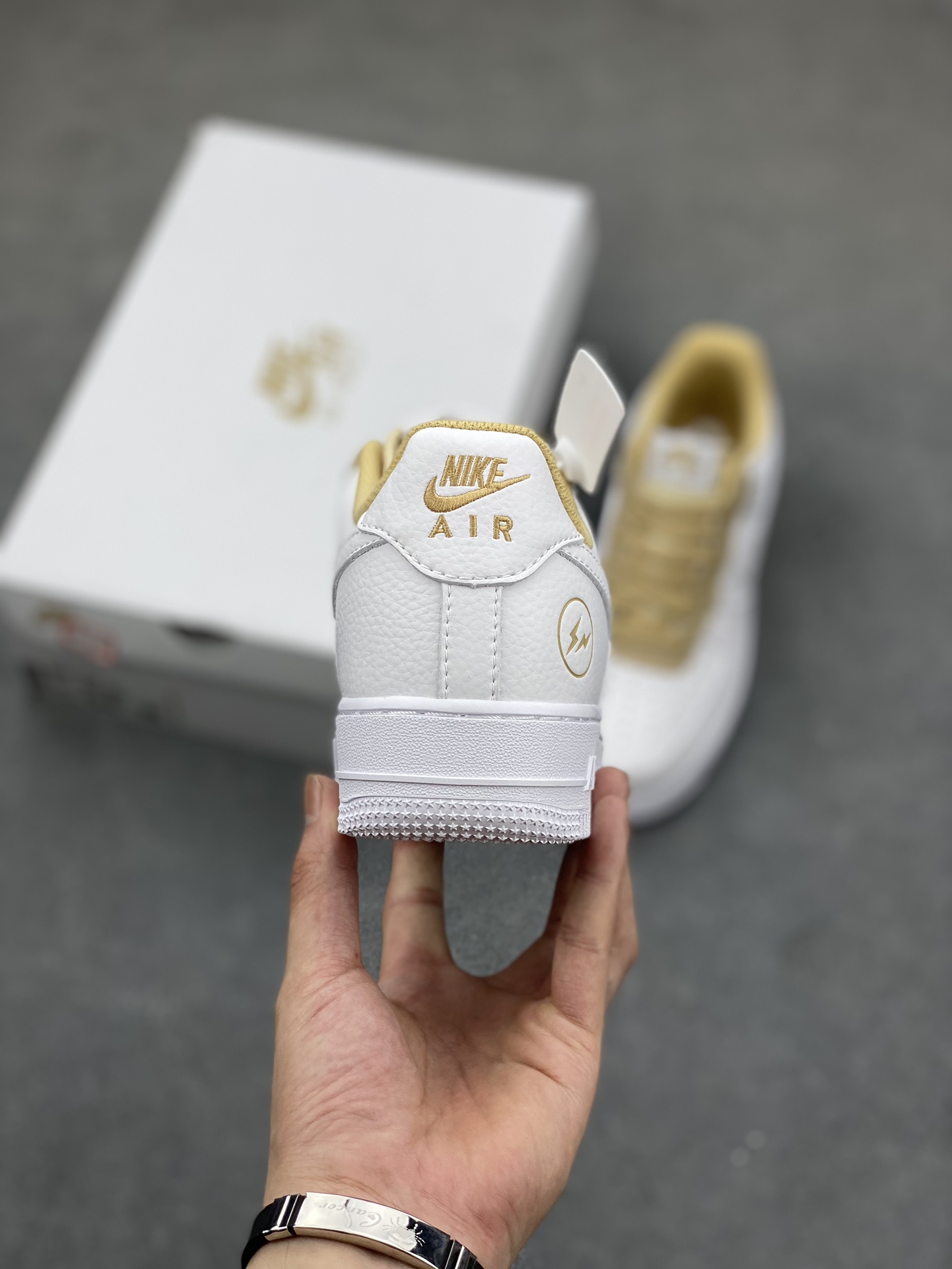Fragment Design x Nike Air Force 1 Low White/Gold Sneakers 5 i1689708990 6365 3