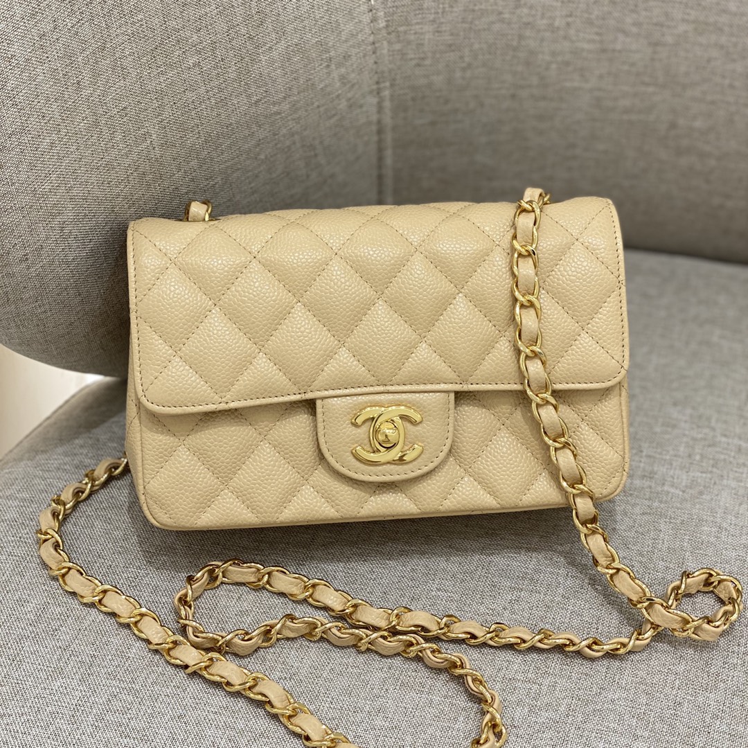 샤넬 CF 클래식 플랩백 20cm 금장 캐비어 소가죽 엣지 스티치 33206 Chanel Bag
