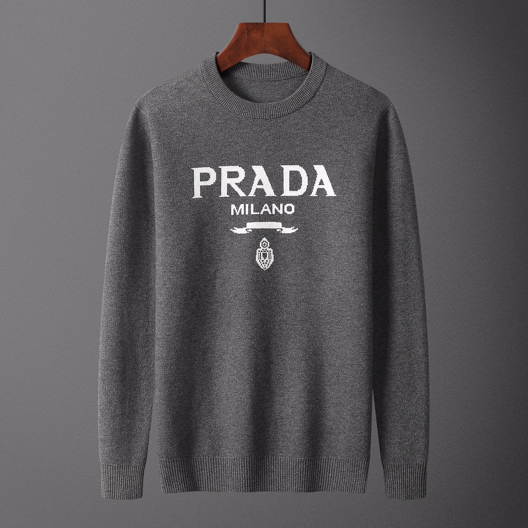 PRA·DA, suéter, número de estilo M2165#, talla: M-XXXL, tejido: Modal. Antipilling, color: gris