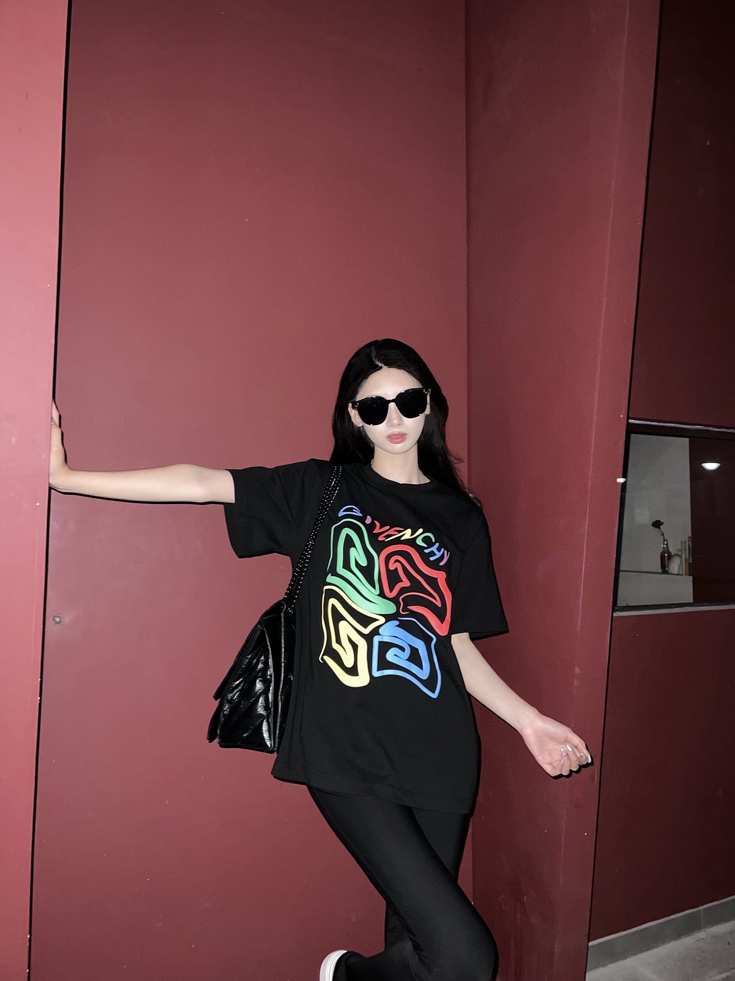 GivenchyGivenchy Twisted Rainbow Logo Foam Print Short-Sleeves Upper Body Effe