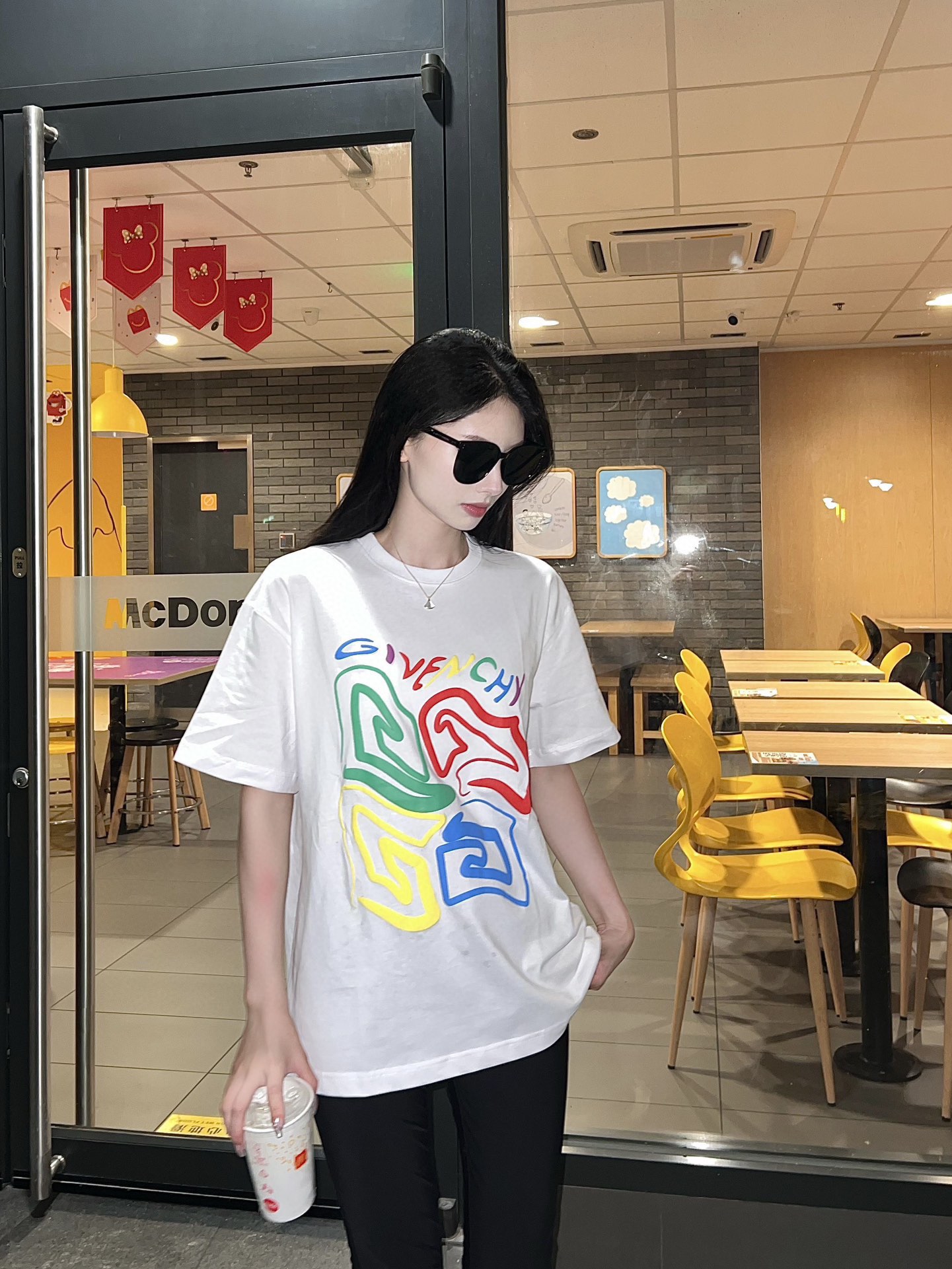 GivenchyGivenchy Twisted Rainbow Logo Foam Print Short-Sleeves Upper Body Effe