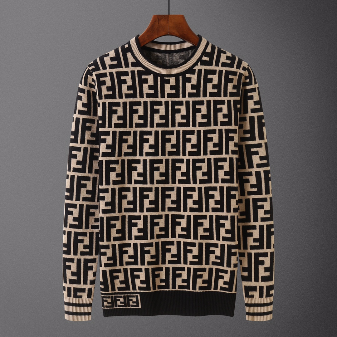 FEN•DI, suéter, modelo M2123#, tallas: M-XXXL, tejido: modal, anti-pilling, color: caqui