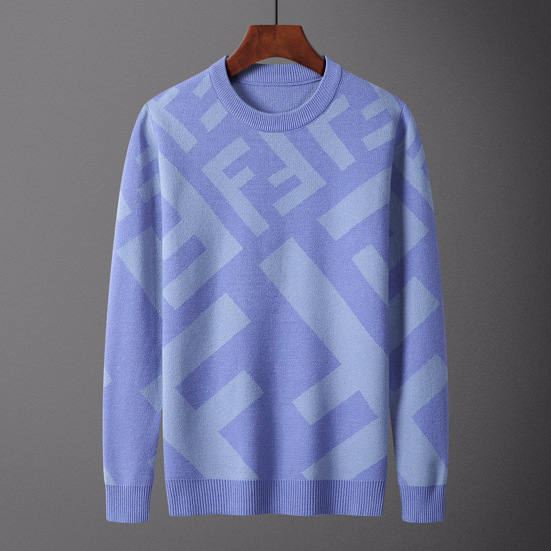FEN•DI, suéter, estilo M2180#, tallas: M-XXXL, tejido: modal. anti-pilling, color: azul