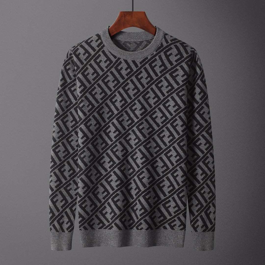 FEN•DI, suéter, número de modelo M2163#, tallas: M-XXXL, tejido: modal, anti-pilling, color: gris