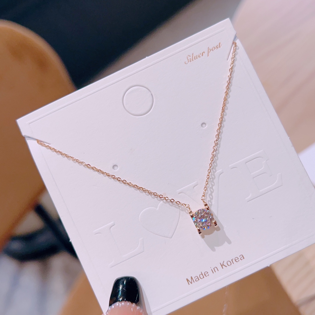 Low Allergy Silver Moissanite Necklace Pure Proposal Silver