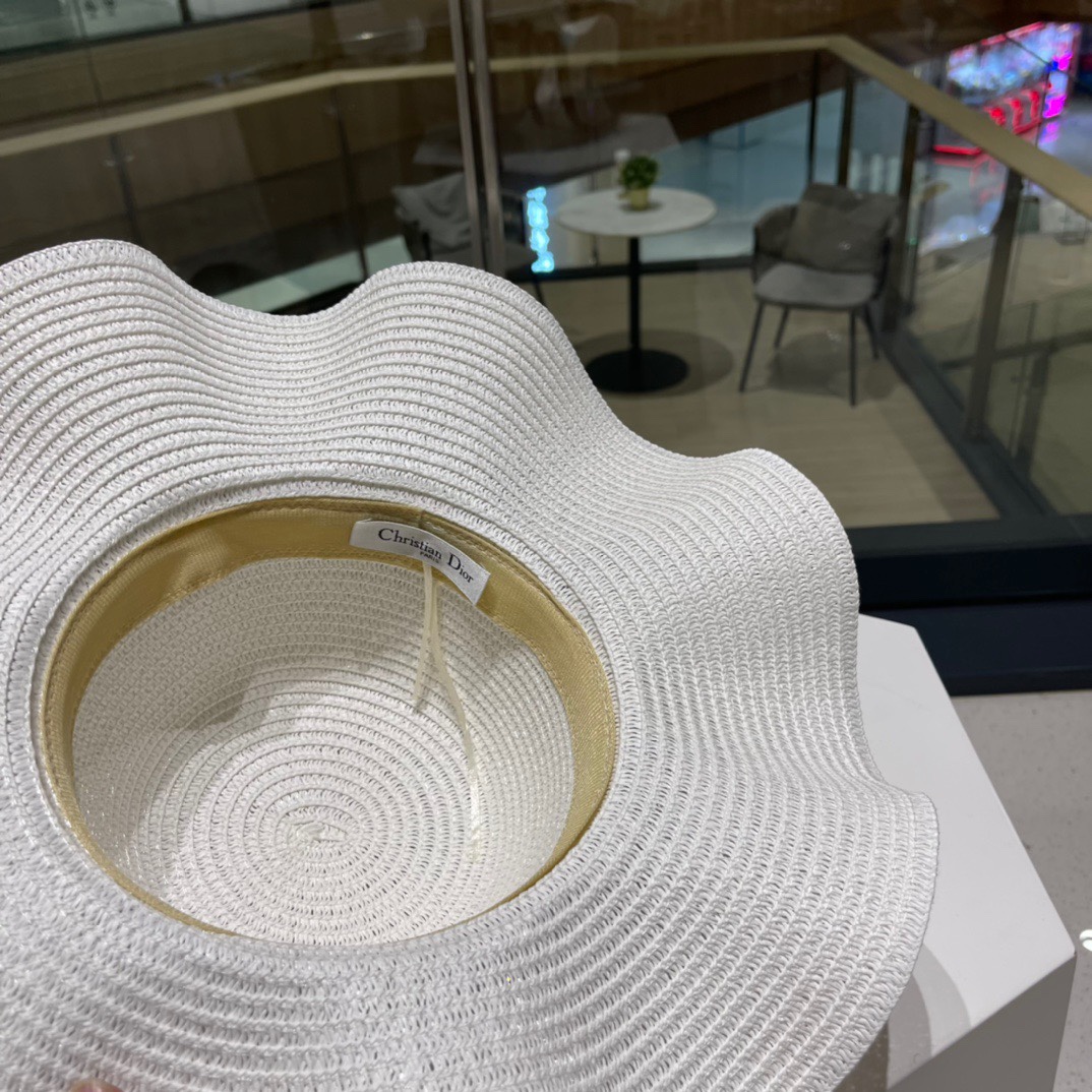 Dior迪奥草帽，沙滩遮阳帽，大草帽，头围59cm