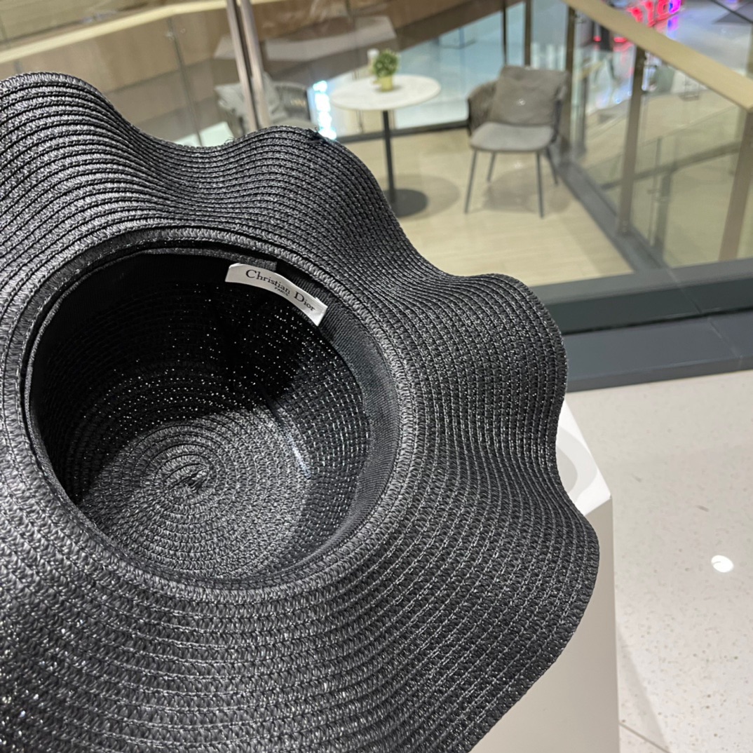 Dior迪奥草帽，沙滩遮阳帽，大草帽，头围59cm