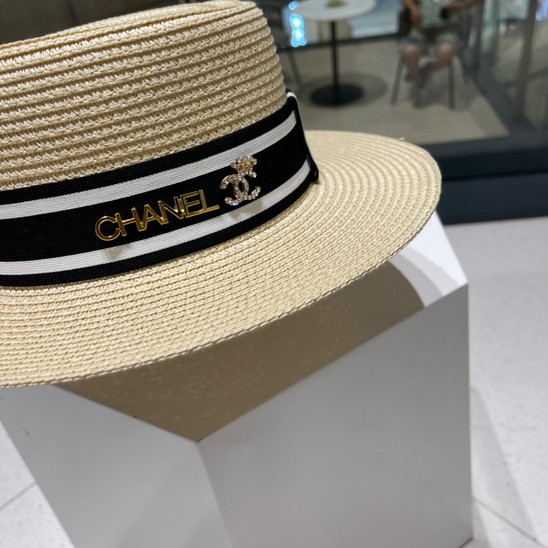 CHANEL香奈儿 新款小香风草编度假风盆帽草帽，大牌风～出街旅行单品