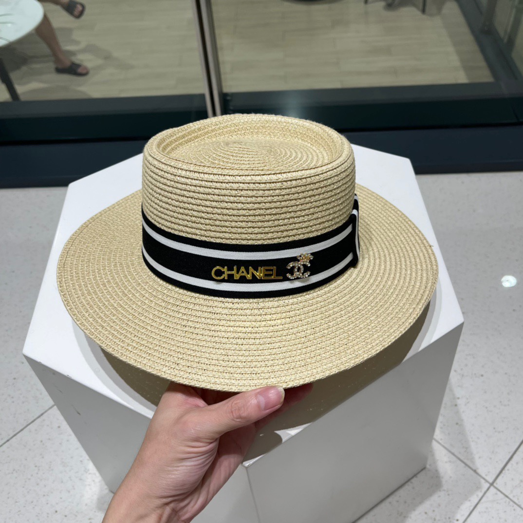 CHANEL香奈儿 新款小香风草编度假风盆帽草帽，大牌风～出街旅行单品