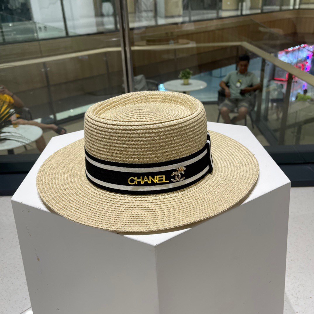 CHANEL香奈儿 新款小香风草编度假风盆帽草帽，大牌风～出街旅行单品