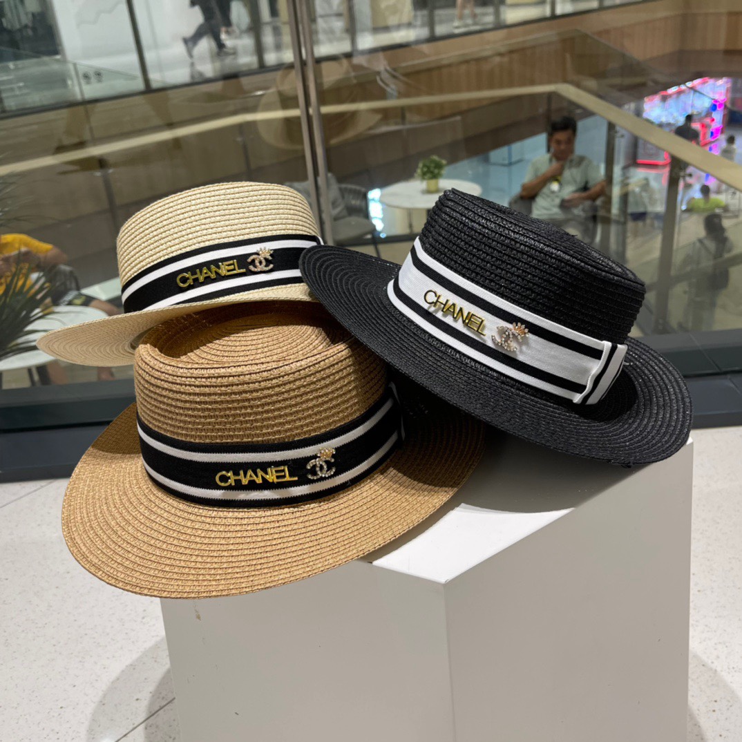 CHANEL香奈儿 新款小香风草编度假风盆帽草帽，大牌风～出街旅行单品
