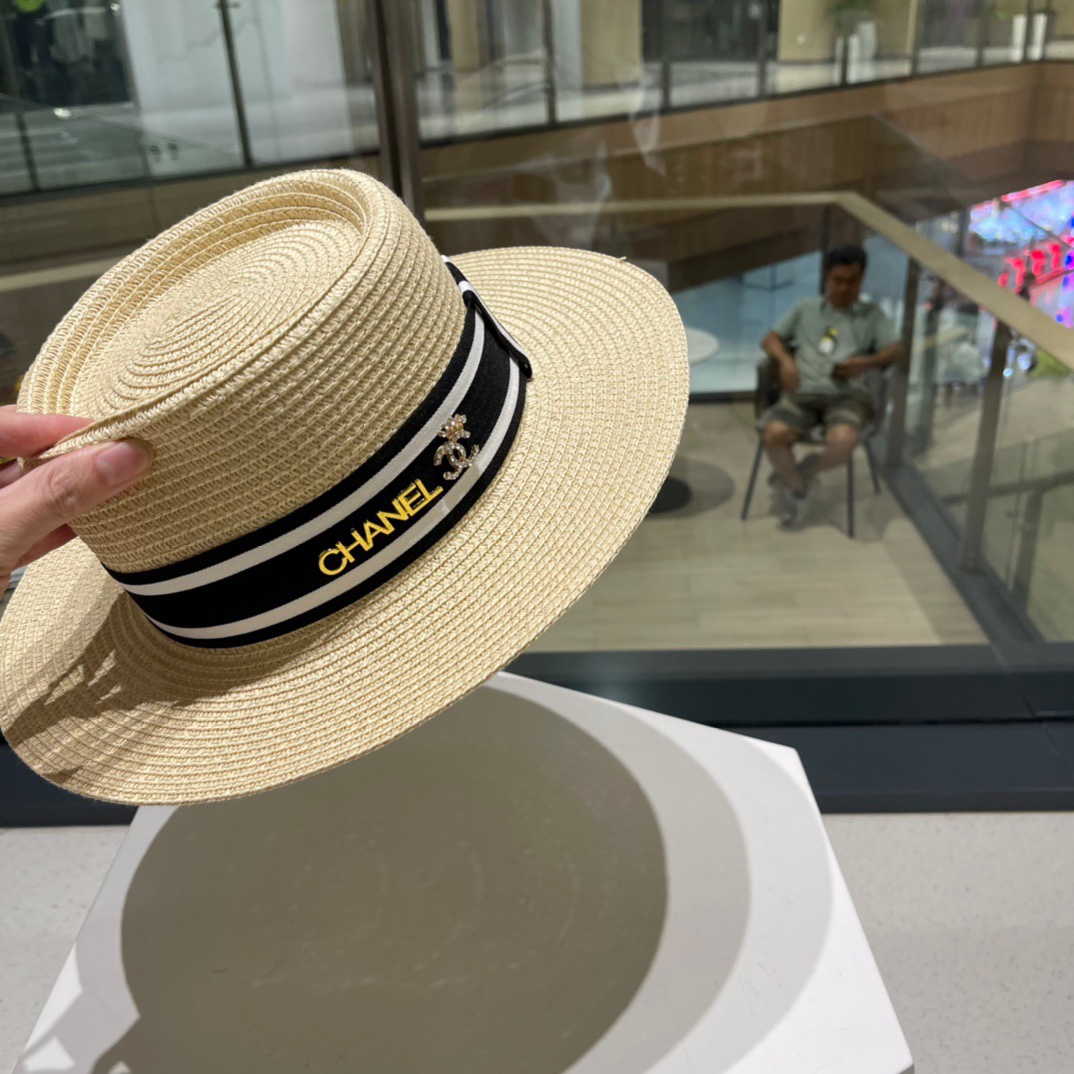 CHANEL香奈儿 新款小香风草编度假风盆帽草帽，大牌风～出街旅行单品