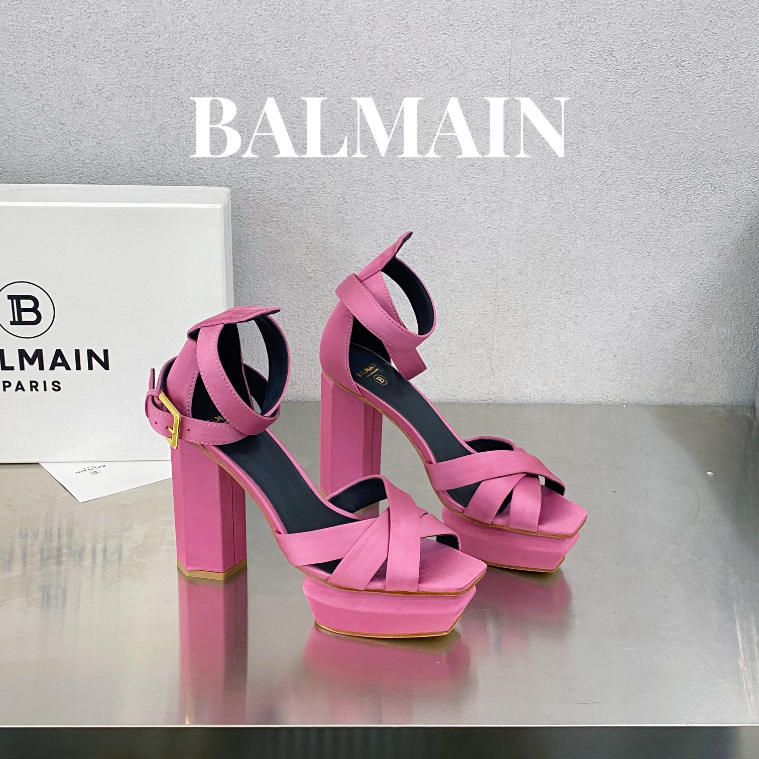 Balmain Scarpe Sandali Pelle bovina Cuoio genuino di pecora Seta Collezione Primavera/Estate Fashion