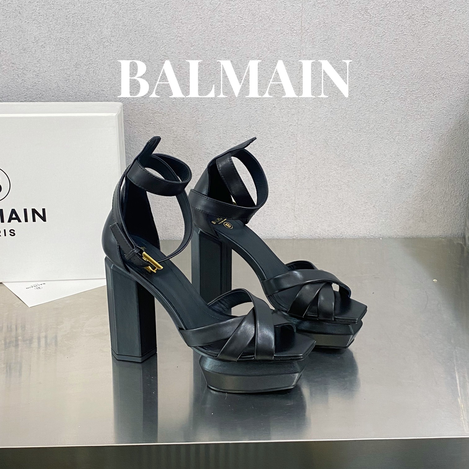 Balmain Scarpe Sandali Pelle bovina Cuoio genuino di pecora Seta Collezione Primavera/Estate Fashion