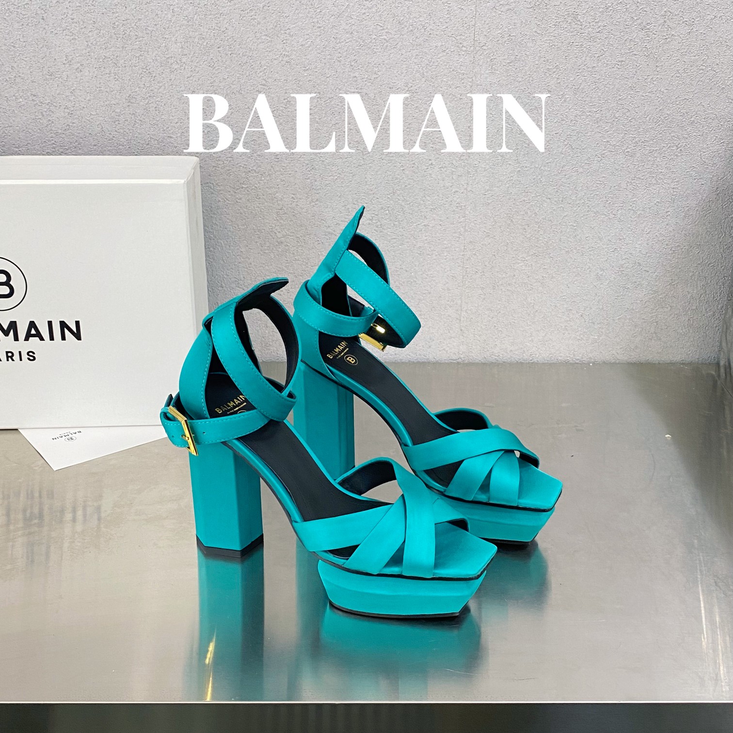 Balmain Scarpe Sandali Pelle bovina Cuoio genuino di pecora Seta Collezione Primavera/Estate Fashion