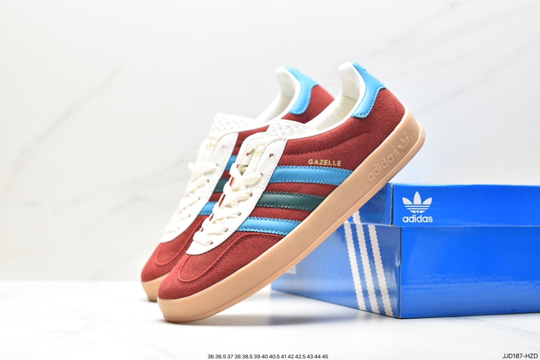 Adidas Originals Gazelle Indoor Trefoil Retro Anti-slip Wear-resistant Low-top Sneakers HQ8717