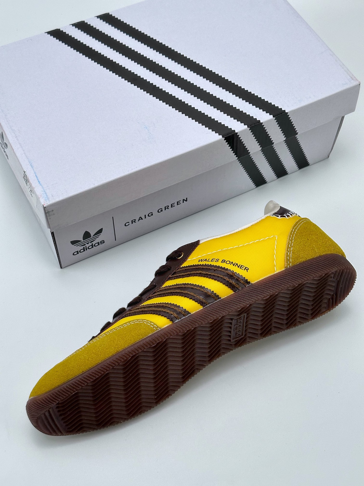 AD Originals Samba x Wales Bonner yellow and brown joint retro low-top casual sports jogging shoes GY5752