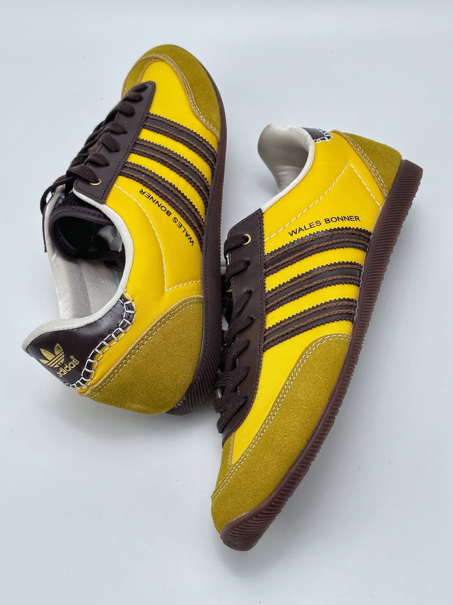 AD Originals Samba x Wales Bonner yellow and brown joint retro low-top casual sports jogging shoes GY5752