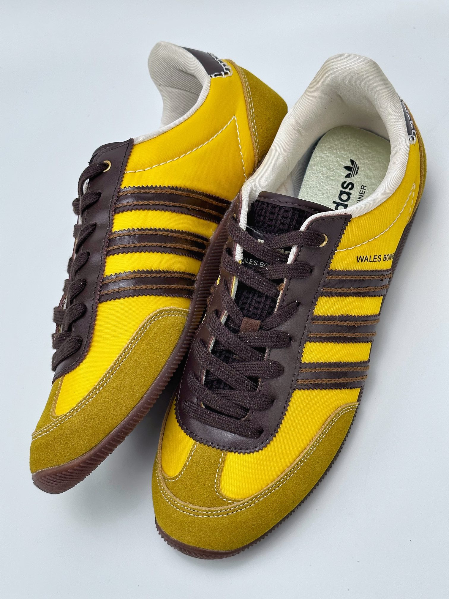 AD Originals Samba x Wales Bonner yellow and brown joint retro low-top casual sports jogging shoes GY5752