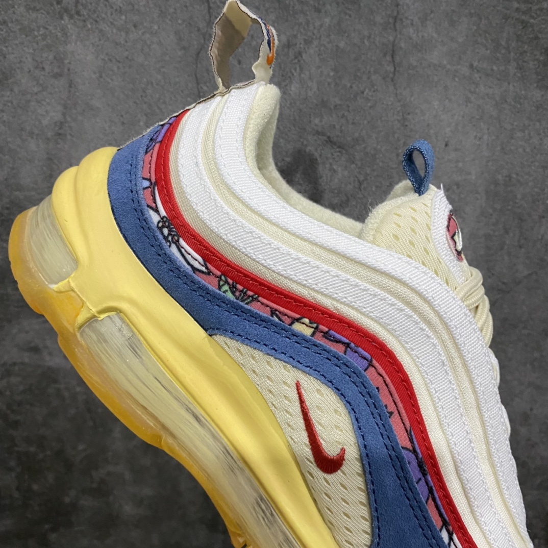 图片[7]-【纯原版本】Nike Air Max 97\”Coconut Milk Fossil Denim Red\”复古气垫百搭休闲运动慢跑鞋“深蓝米白红彩花卉”DV1486-162n原装级别 男女鞋真标半码制n升级原楦开发楦型 采用全新电脑针车 缜密针痕n回弹PU模真气垫脚感大底 尺码：36 36.5 37.5 38 38.5 39 40 40.5 41 42 42.5 43 44 44.5 45-莆田鞋批发中心