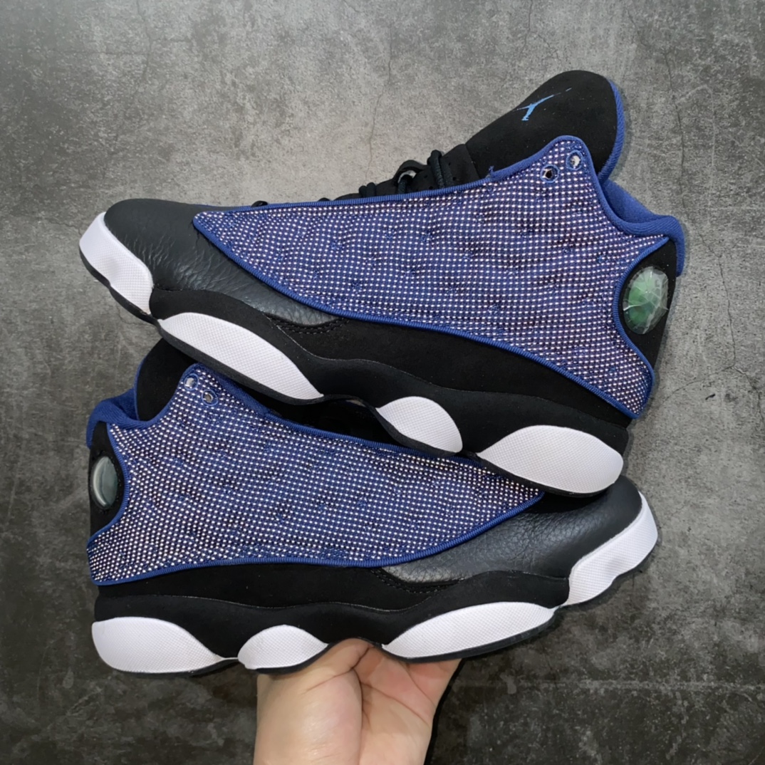 图片[2]-【莞产纯原】Air Jordan AJ13海军蓝 黑蓝DJ5982-400n市售最强版 全鞋使用原材料打造n完美鞋型 原厂3D变色猫眼 刺绣针车皮料 用料细节全部拉满档位n高价零售首选版本💪🏻 尺码：40-47.5-莆田鞋批发中心