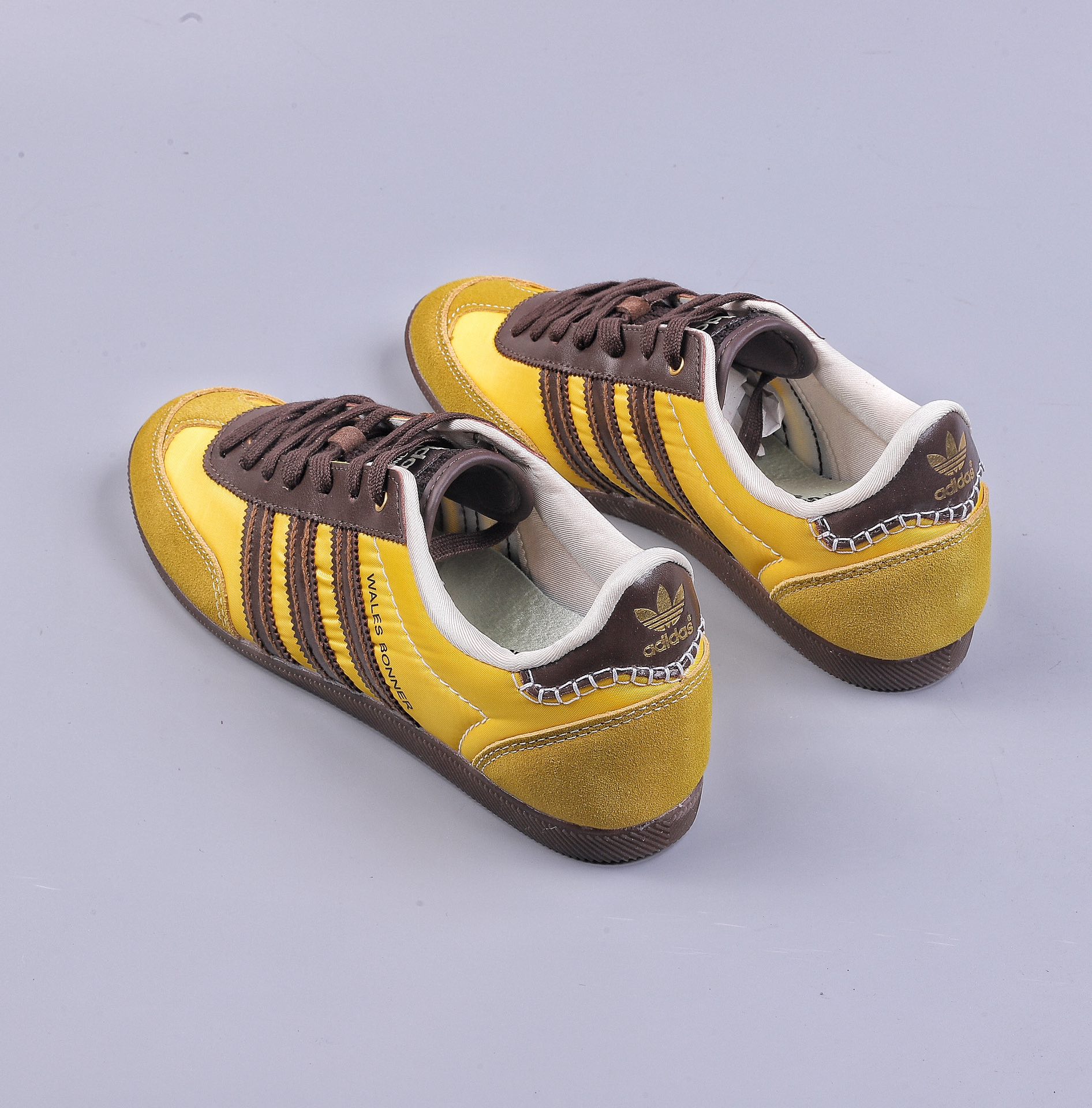 AD Originals Samba x Wales Bonner yellow and brown joint retro low-top casual sports jogging shoes GY5752