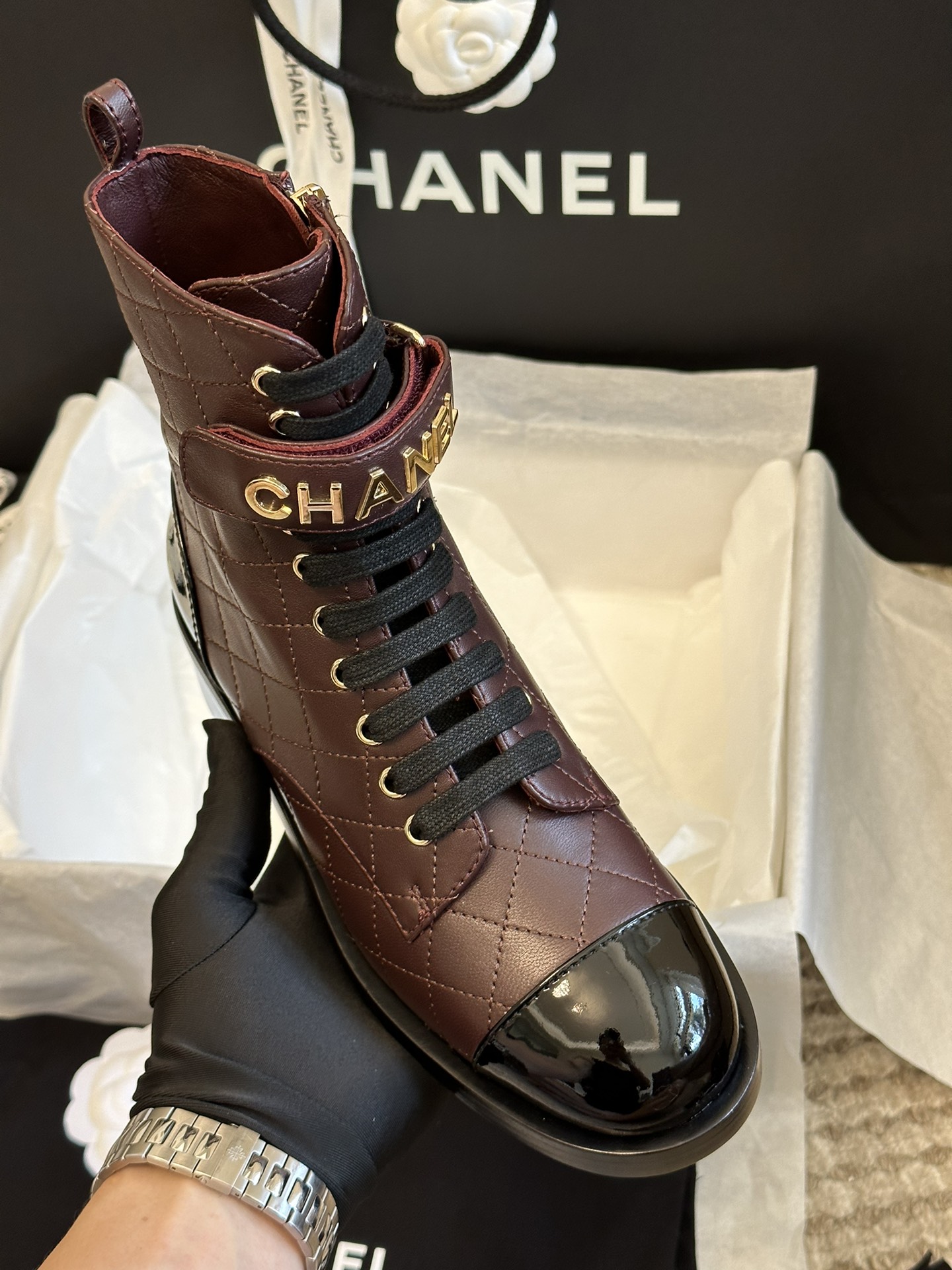 chanelfw23newarrival小香2023秋冬羊皮短靴新品原版17600购入拆卸copy附正品