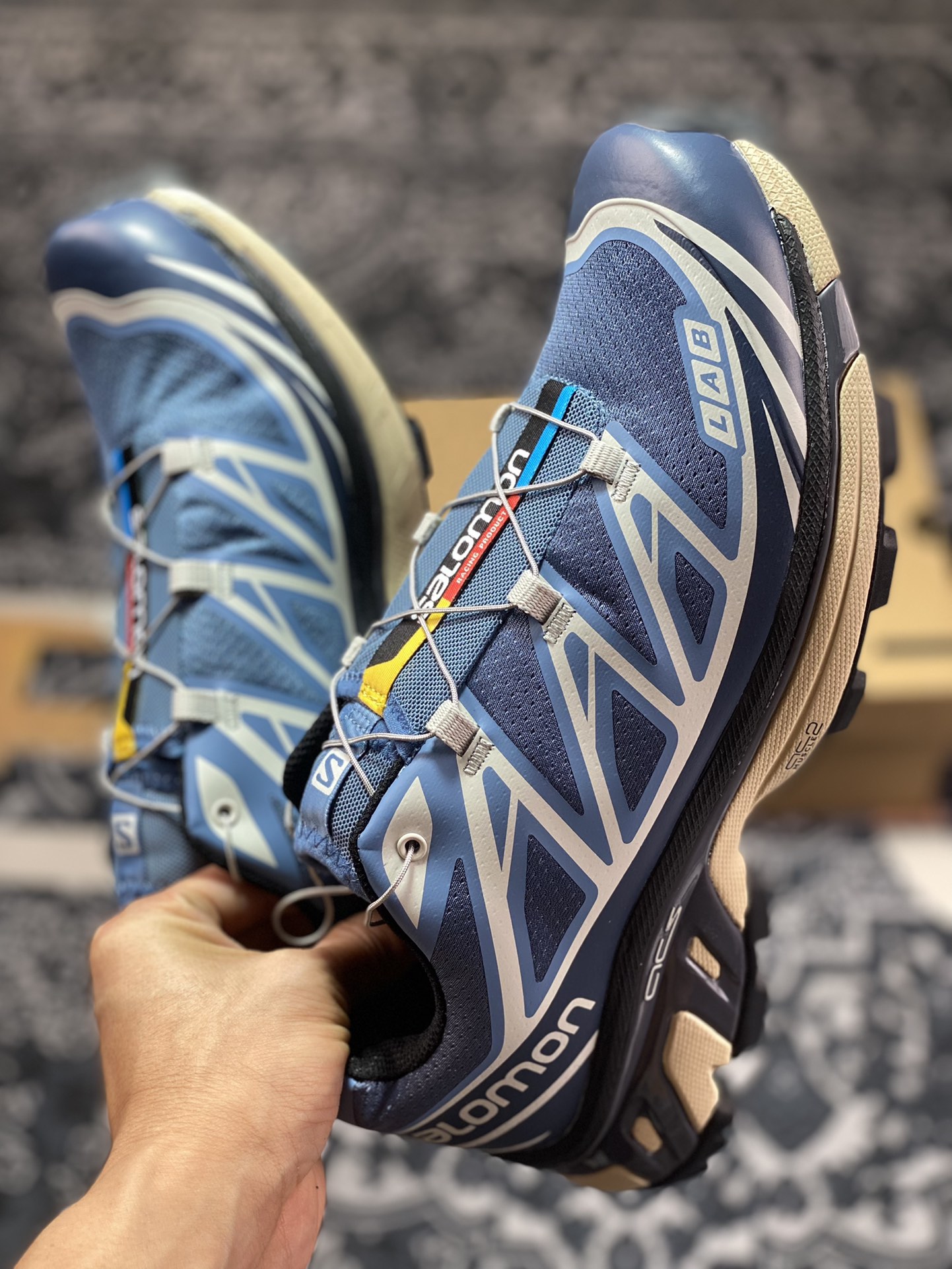 320 萨洛蒙/Salomon XT-6”Denim Blue“天际系列低帮运动鞋“牛仔蓝深蓝”473816