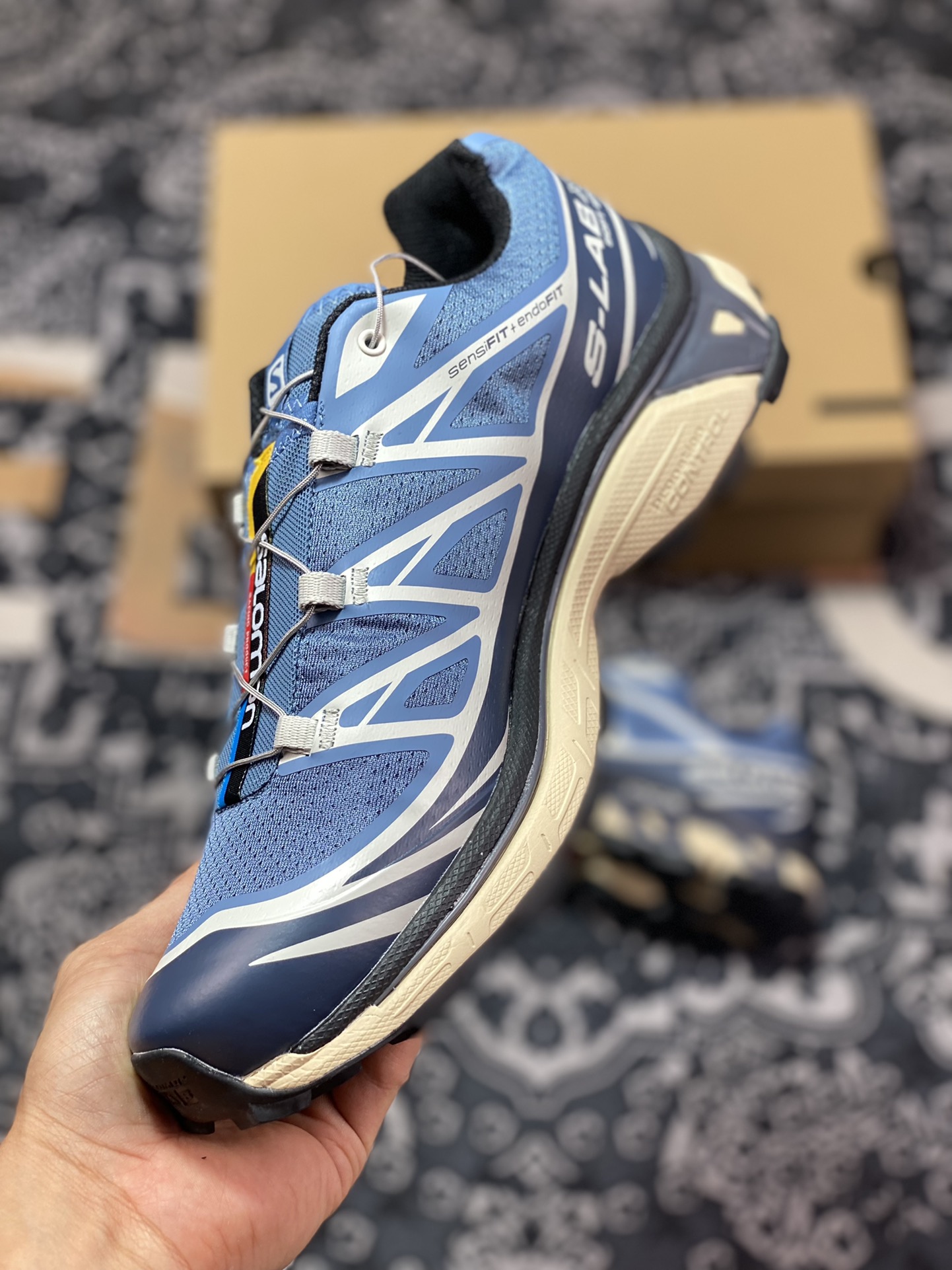 320 萨洛蒙/Salomon XT-6”Denim Blue“天际系列低帮运动鞋“牛仔蓝深蓝”473816