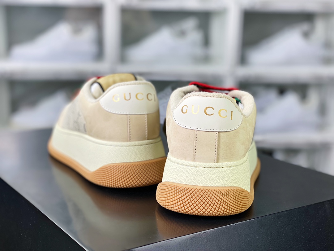 Gucci Double Screener Platform GG Sneaker Low ”Off-white, green, red and pink GG jacquard fabric” 750633 FAB4C 5644