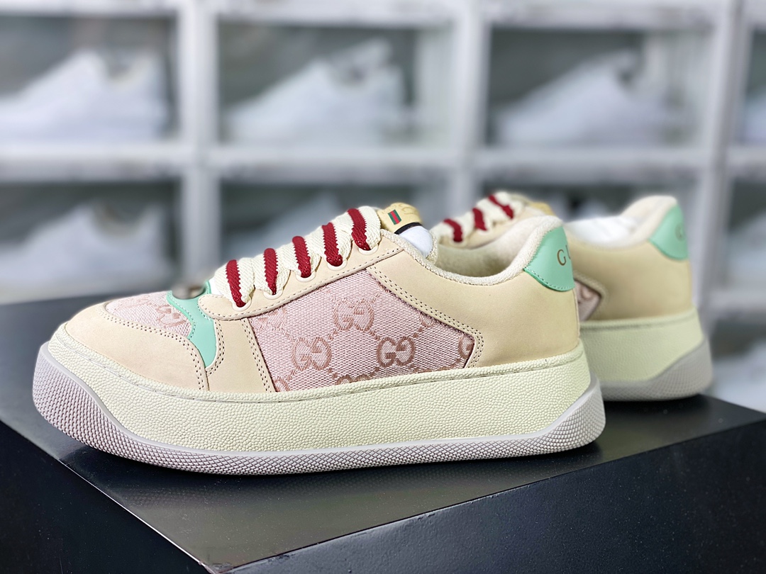 Gucci Double Screener Platform GG Sneaker Low ”Off-White Pink GG Jacquard Fabric” 750633 FAB4C 5644