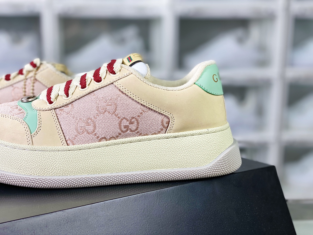 Gucci Double Screener Platform GG Sneaker Low ”Off-White Pink GG Jacquard Fabric” 750633 FAB4C 5644